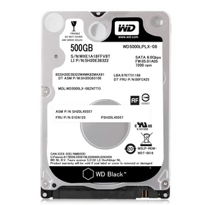 Refurbished HDD Western Digital HDD 500G Internal Hard Disk (2.5inch / SATA 3Gb/s / 7200rpm / 16MB / 6mm) 2.5 inch WD HDD 500GB Black Series WD5000LPLX-08, Desktop PC/Laptop HDD Internal Hard Disk