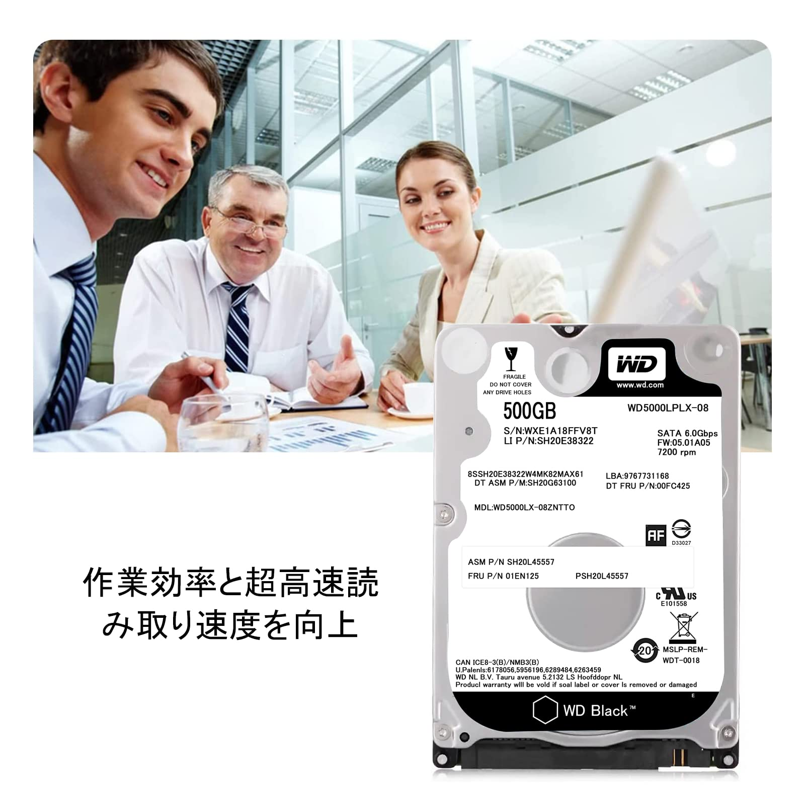 Refurbished HDD Western Digital HDD 500G Internal Hard Disk (2.5inch / SATA 3Gb/s / 7200rpm / 16MB / 6mm) 2.5 inch WD HDD 500GB Black Series WD5000LPLX-08, Desktop PC/Laptop HDD Internal Hard Disk