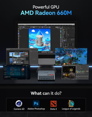 WVX mini PC AMD R5 6600H DDR5 32GB/1TB SSD 银色 支持VASA