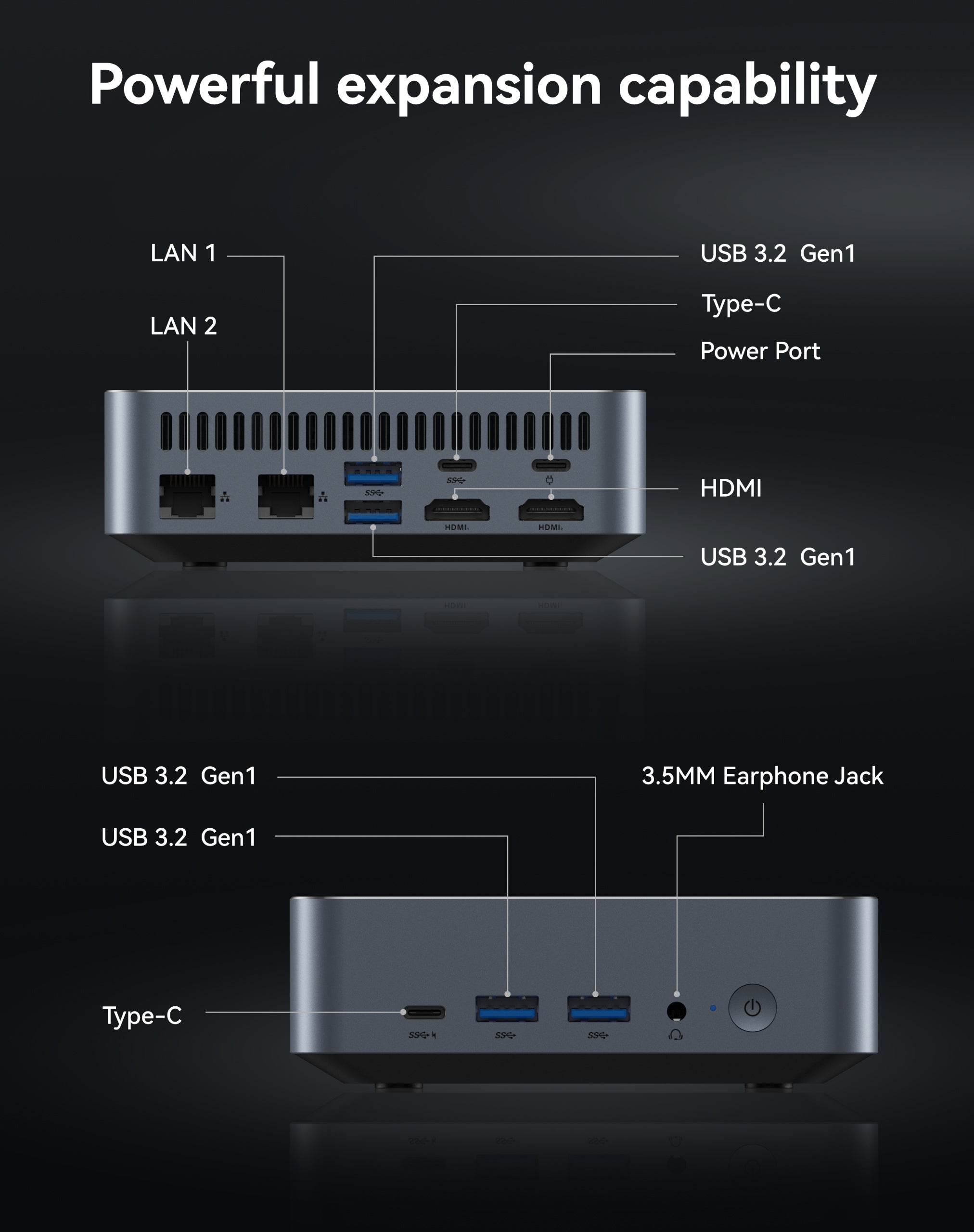 WVX mini PC AMD R5 6600H DDR5 32GB/1TB SSD 银色 支持VASA