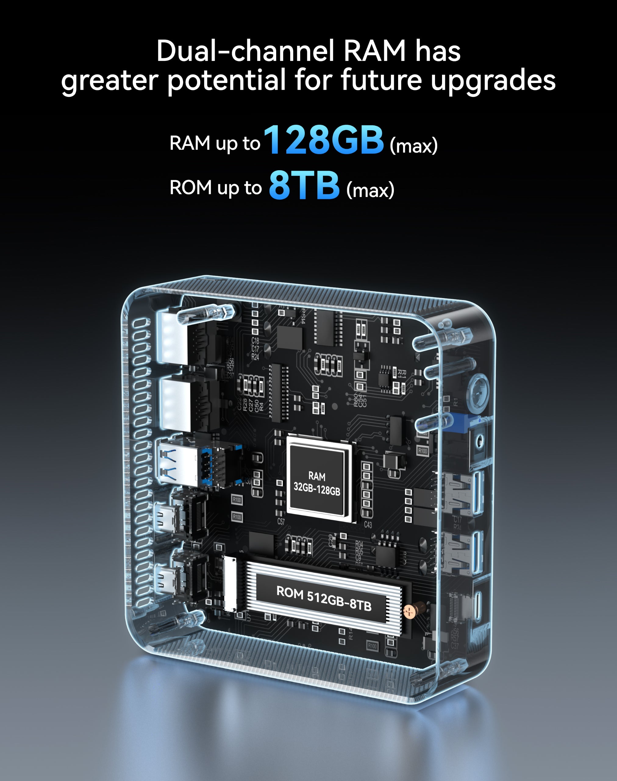 WVX mini PC AMD R5 6600H DDR5 32GB/1TB SSD 银色 支持VASA